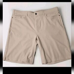 Haggar Cool 18 Pro Golf Khaki Tan Mens Dress Short Size 40